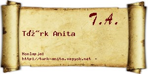 Türk Anita névjegykártya